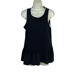 Kate Spade New York Black and White Bow Peplum Swing Top Tank Size  M